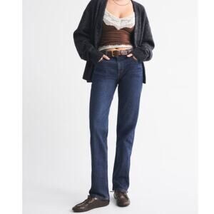 Abercrombie & Fitch The ’90s Straight Mid Rise Jeans Dark Wash Women’s Size 26